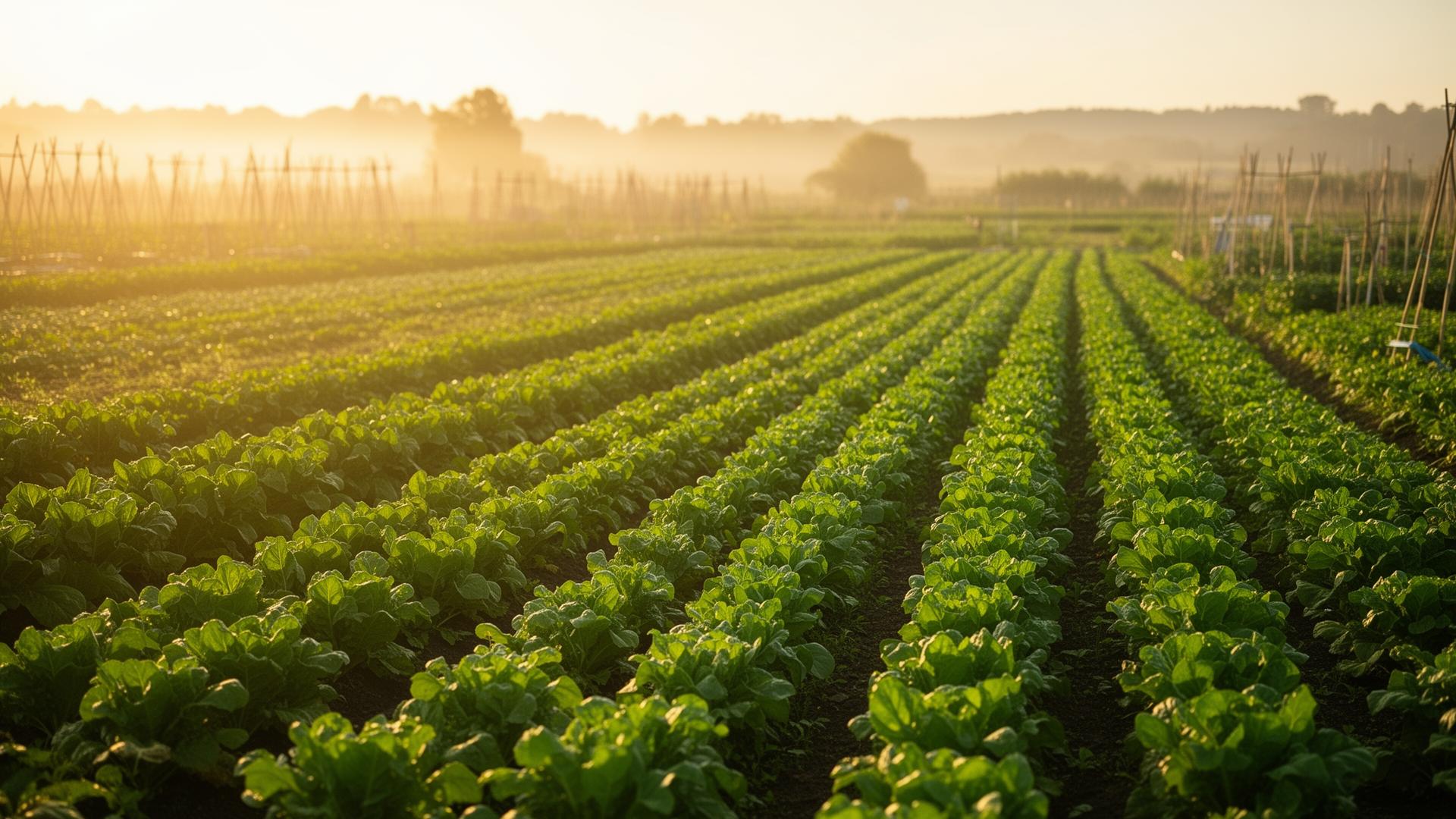 Sun-drenched organic field